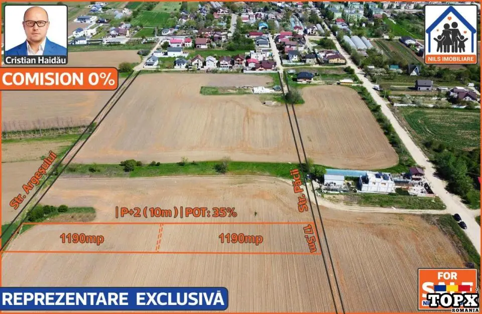 Teren intravilan construibil | 2x1190mp | 1 Decembrie - Ilfov