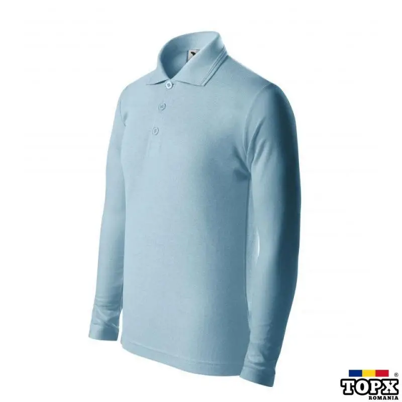 Tricou pique polo copii, maneca lunga