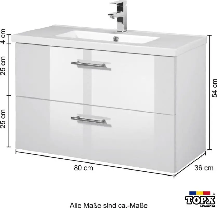 Dulap lavoar BAIE Trento 80 cm.  Nou!