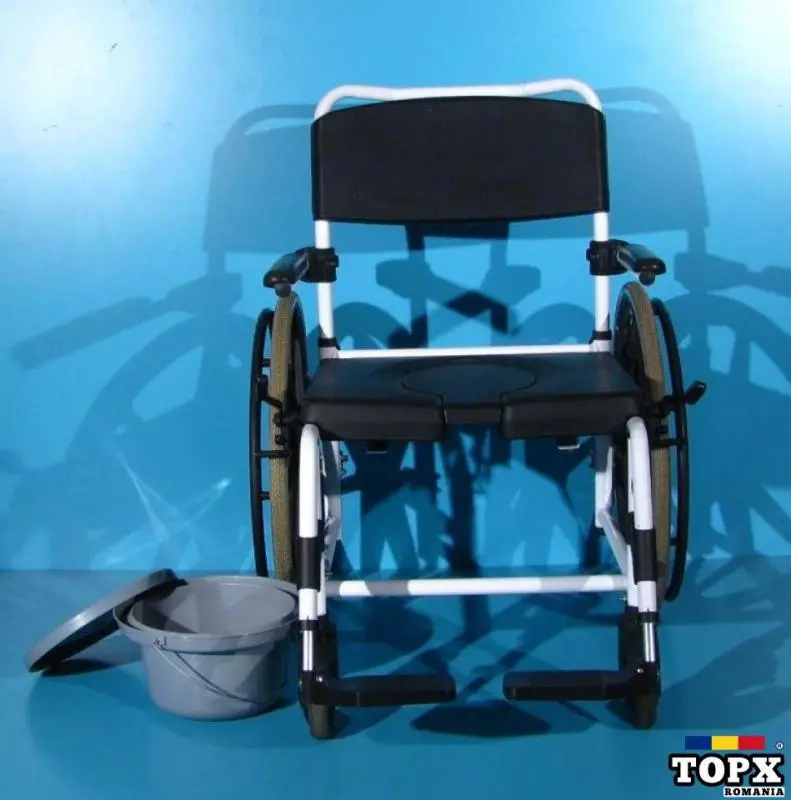 Scaun WC cu rotile din aluminiu