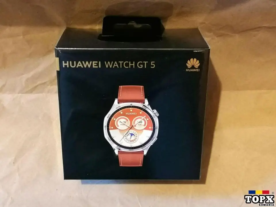 Smartwatch Huawei Watch GT 5,46MM,Brown Leather Strap,NOU,SIGILAT,GARANTIE!