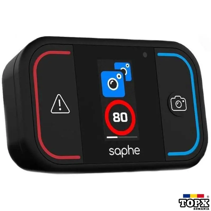 Alarma Trafic Saphe Drive Mini, Avertizare radar si pericole, Bluetooth, Black