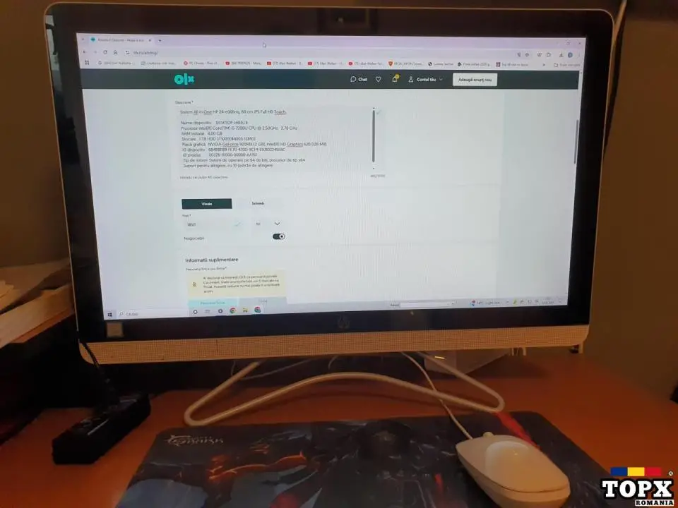 Sistem All in One HP 60 cm Ecran tactil, Intel Core i5-7200U