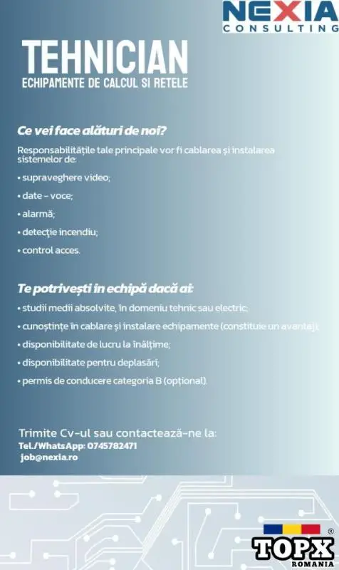 Angajam Tehnician IT