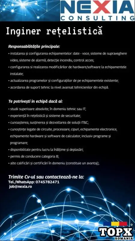 Angajam Inginer Retelistica