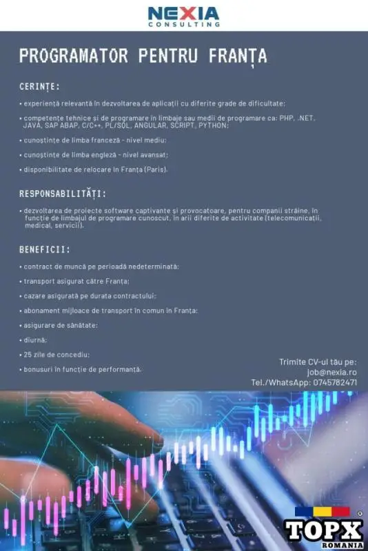 Angajam PROGRAMATORI pentru Franta