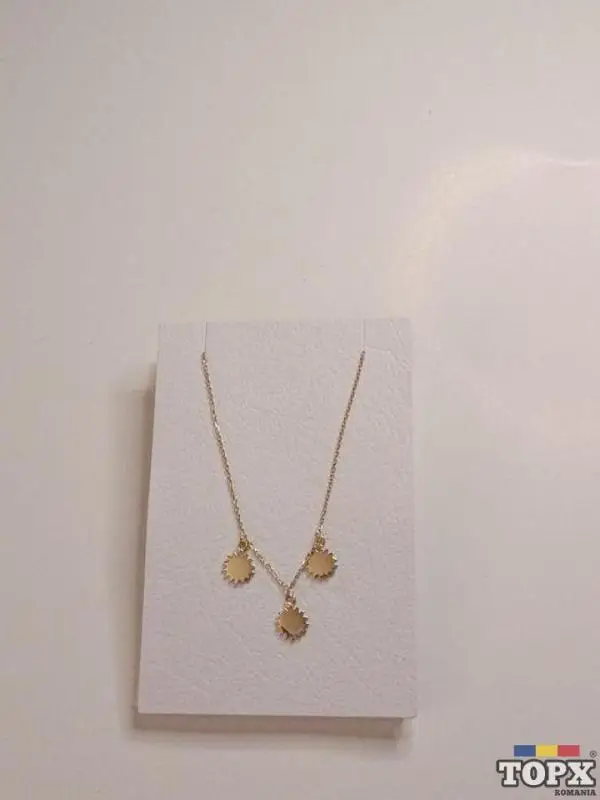 Colier cu trei sori din aur galben 14K