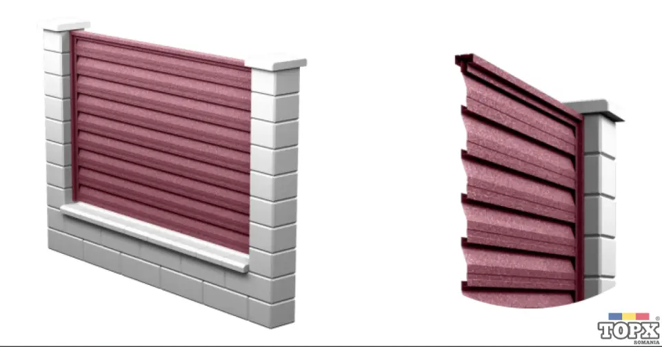 Panou gard metalic tip jaluzea | Grosime 0.6 mm | Gard metalic orizontal Zebra