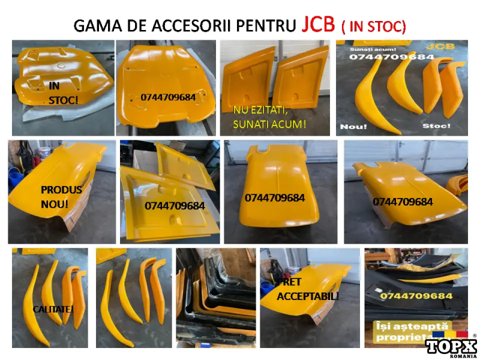 Capote , aripi,  aparatori si alte piese pentru JCB