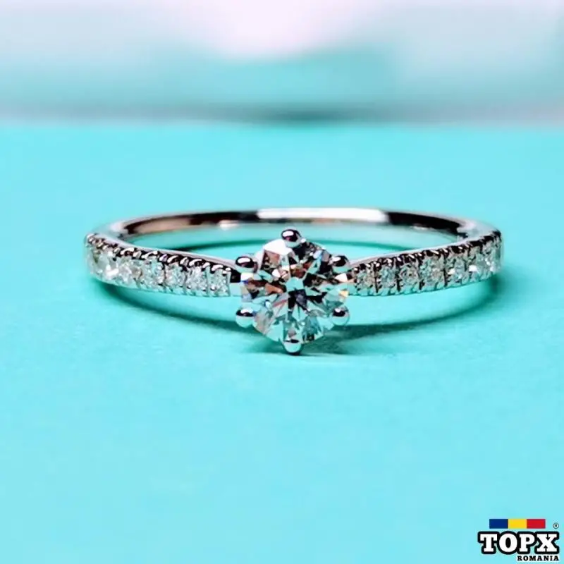 Inel Logodna Aur Alb 18k cu Diamante Naturale Brilliant 0.52ct AED203032 - AED203032