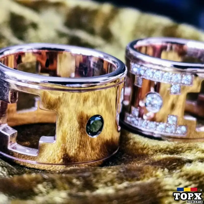 Verighete You & God Aur Roz 18k cu Diamante AEDP182487B - 3