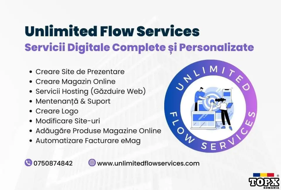 Unlimited Flow Services - Creare Site Web de Prezentare - Creare Magazin Online - Modificare site-ur