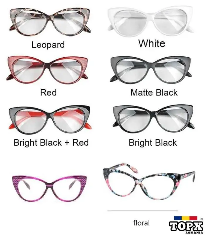 Ochelari de dama fete Cat Eyes lentila transparenta fara dioptrii - 1