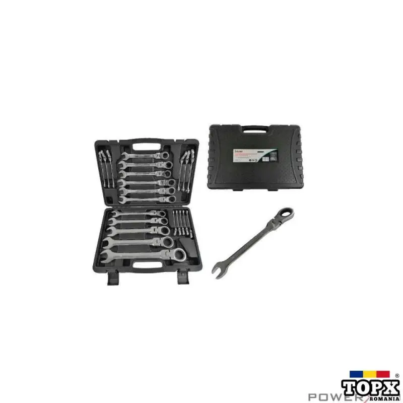 Set chei fixe si inelare cu clichet si balama  22 piese  6 - 32 mm