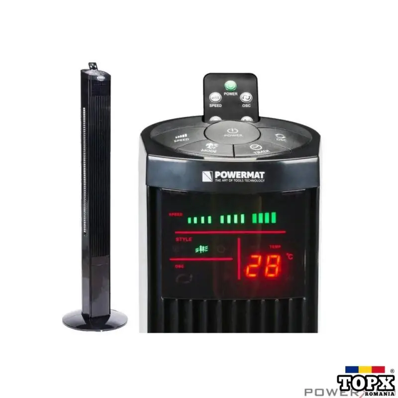 Ventilator turn 90 w Tower-120 negru  117 cm  Powermat