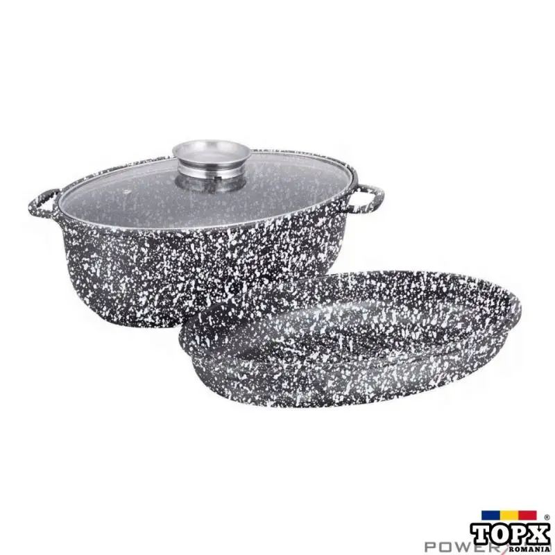 Vas pentru cuptor termorezistent Premium  strat antiaderent marmura