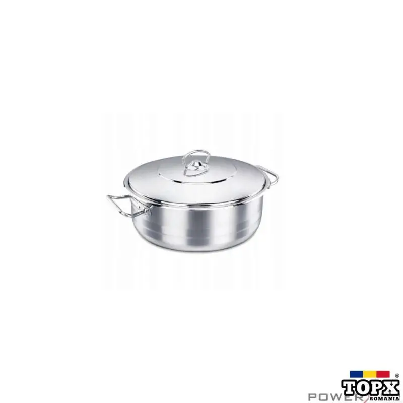 Oala cu capac din inox  36x10cm 10litri  compatibila cu toate tipurile