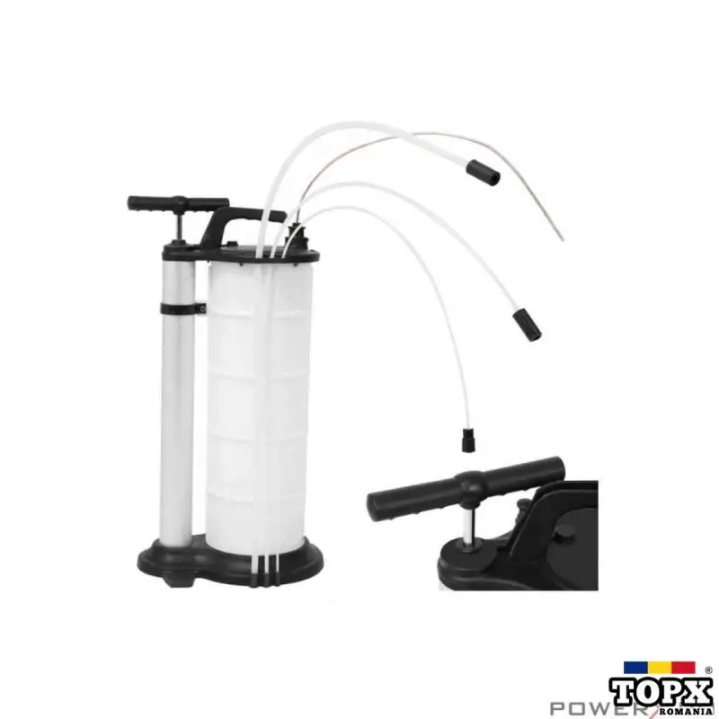 Pompa manuala pentru extras ulei  9 litri  3 sonde aspirare  Silver