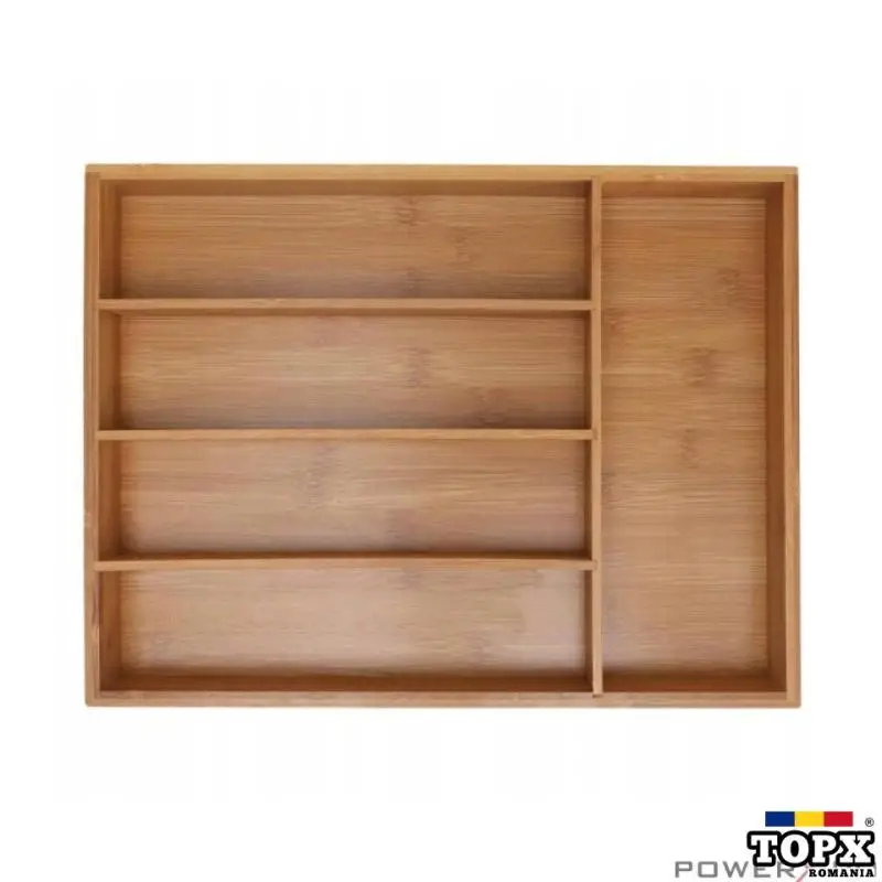 Cutie tacamuri din bambus pentru sertar  5 compartimente  35 5x26 5 cm - 4