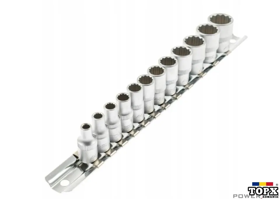 Set tubulare 12 colturi  inch  cuplare 1/4"  12 piese  Asta