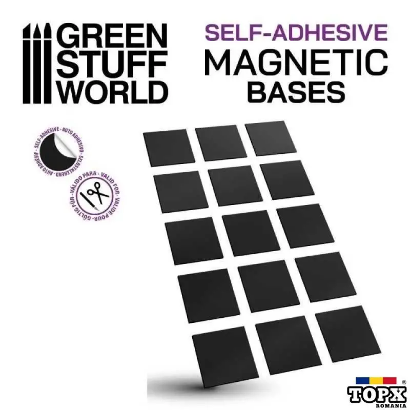 Folie magnetica cu adeziv  4 cm x 3 cm grosime 0 4 mm  10 buc