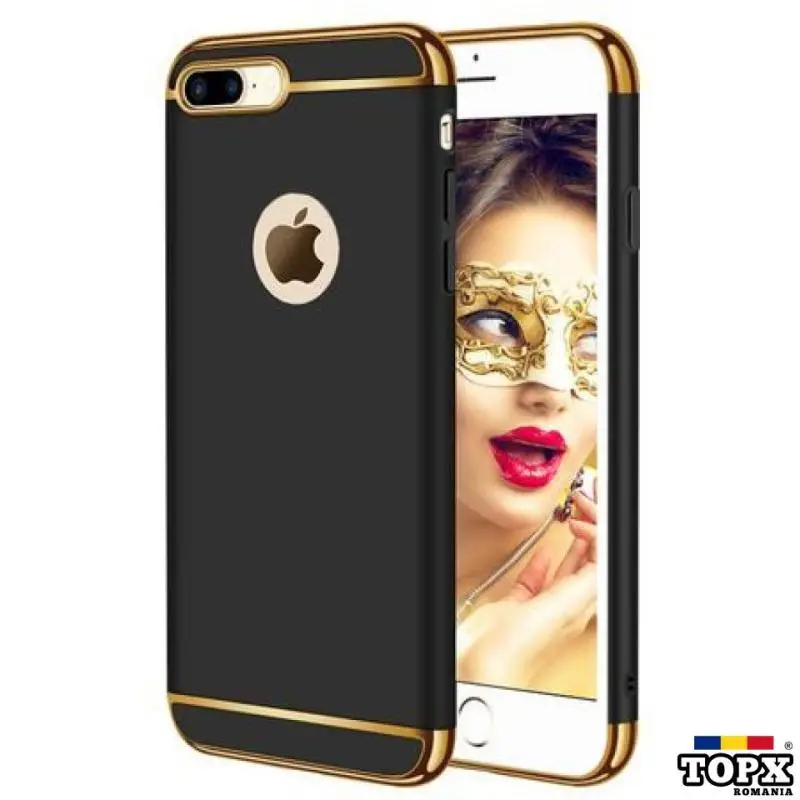 Husa Apple Iphone 8 Plus offera protectie 3in1 Ultrasubtire Lux Black
