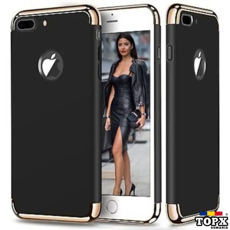 Husa telefon Iphone 7 ofera protectie 3in1 Ultrasubtire - Lux Black