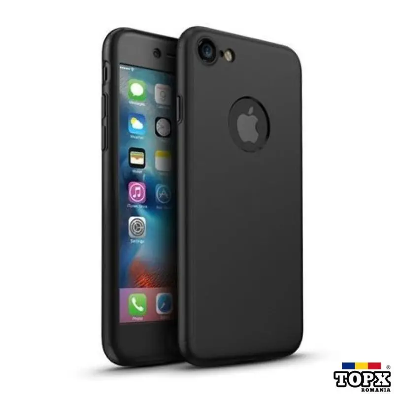 Husa GloMax FullBody Negru Apple iPhone 8 Plus cu folie de stica
