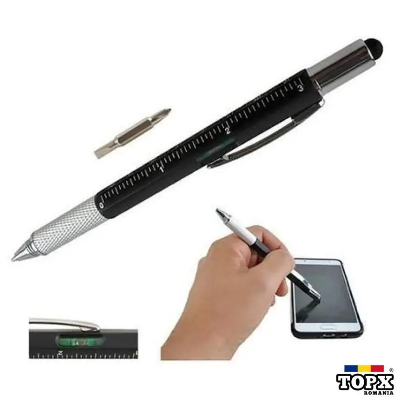Pix 6 in1 Multifunctional Rigla  2 Surubelnite  Touchscreen Pen  Bula