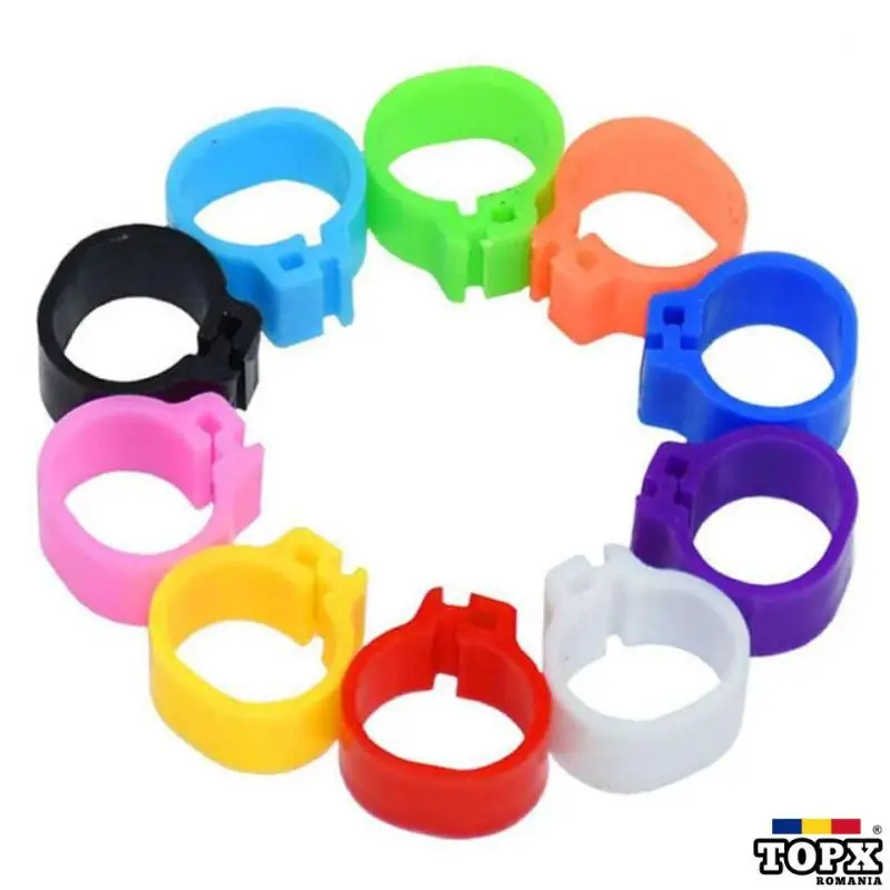 Set 100 cleme clipsuri de plastic 8mm porumbei sau alte pasari