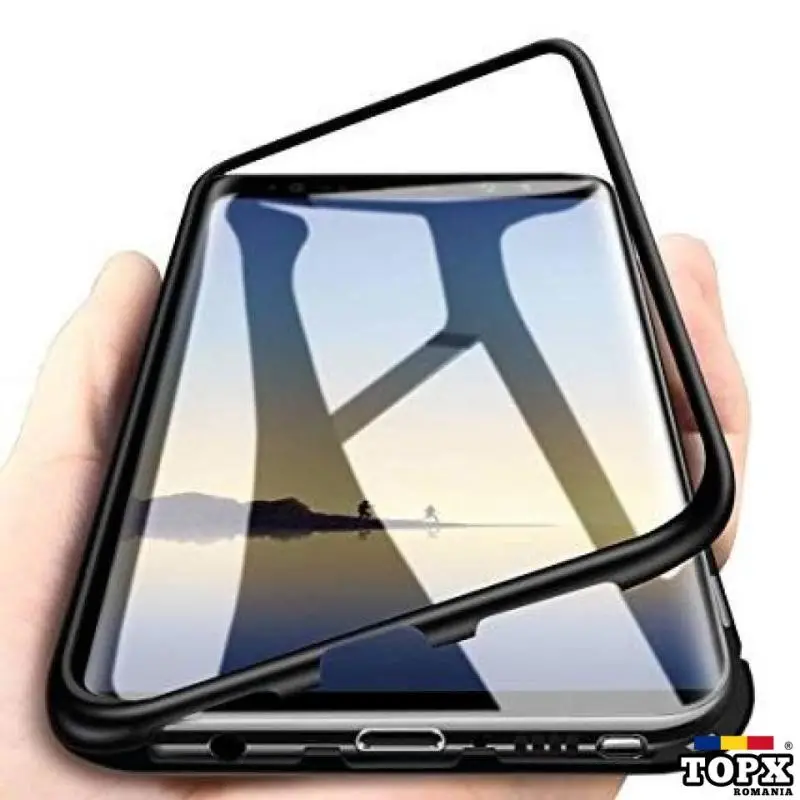 Husa Samsung Galaxy S8 Magnetica 360 grade Black + folie protectie
