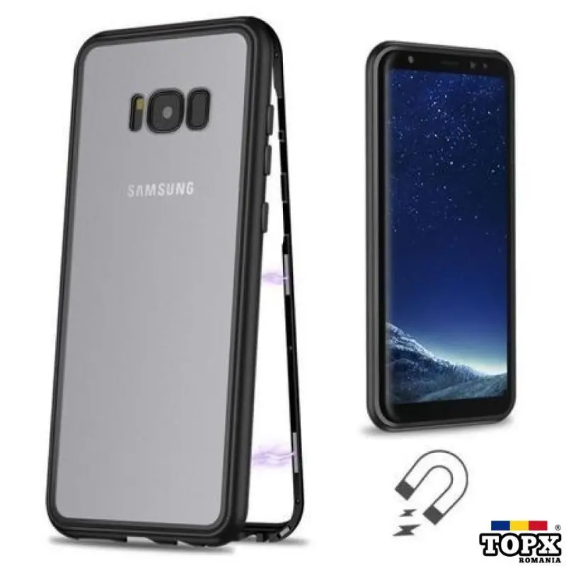 Husa Samsung Galaxy S8 Magnetica 360 grade Black + folie protectie - 3