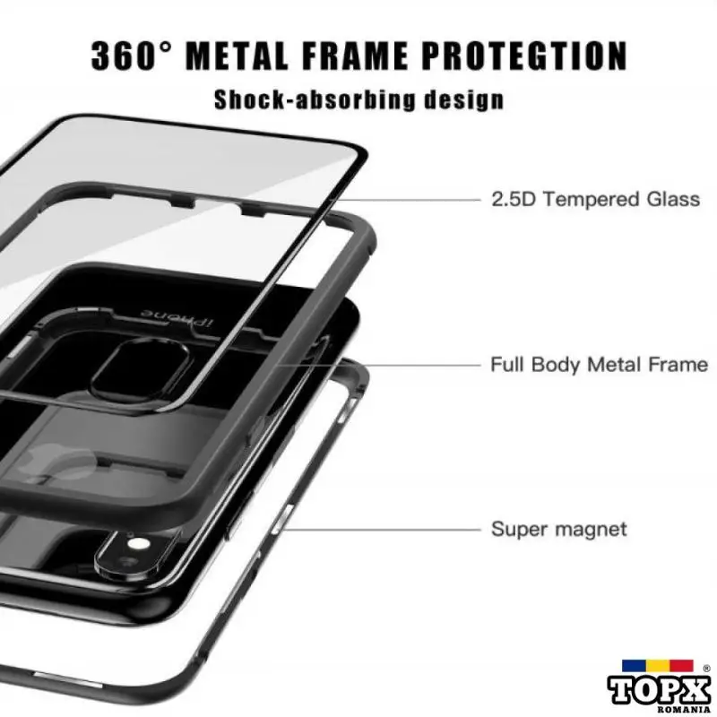 Husa Samsung Galaxy S8 Magnetica 360 grade Black + folie protectie - 8