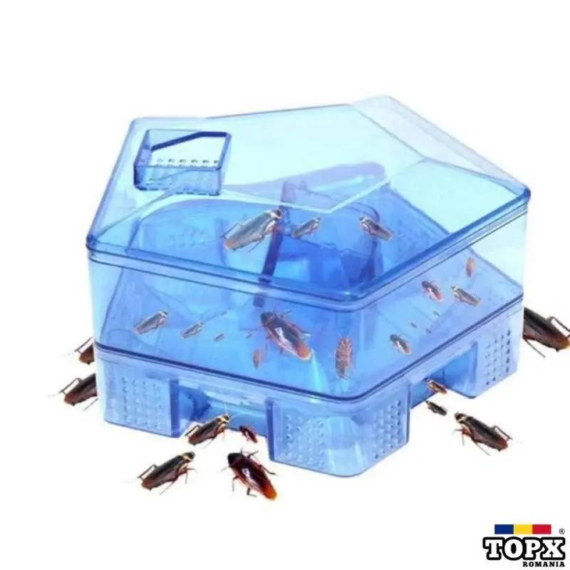 Capcana pentru gandaci reutilizabila din plastic cu 4 zone si 2 nivele