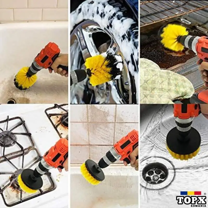 Set 3 Perii pentru Mocheta & Uz Caznic/Profesional Detailing Car Auto