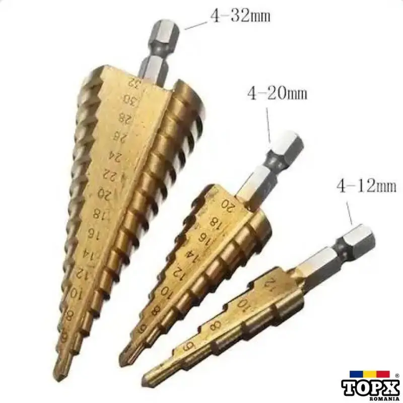 Set 3 burghie tip Freza Elicoidala (in trepte)