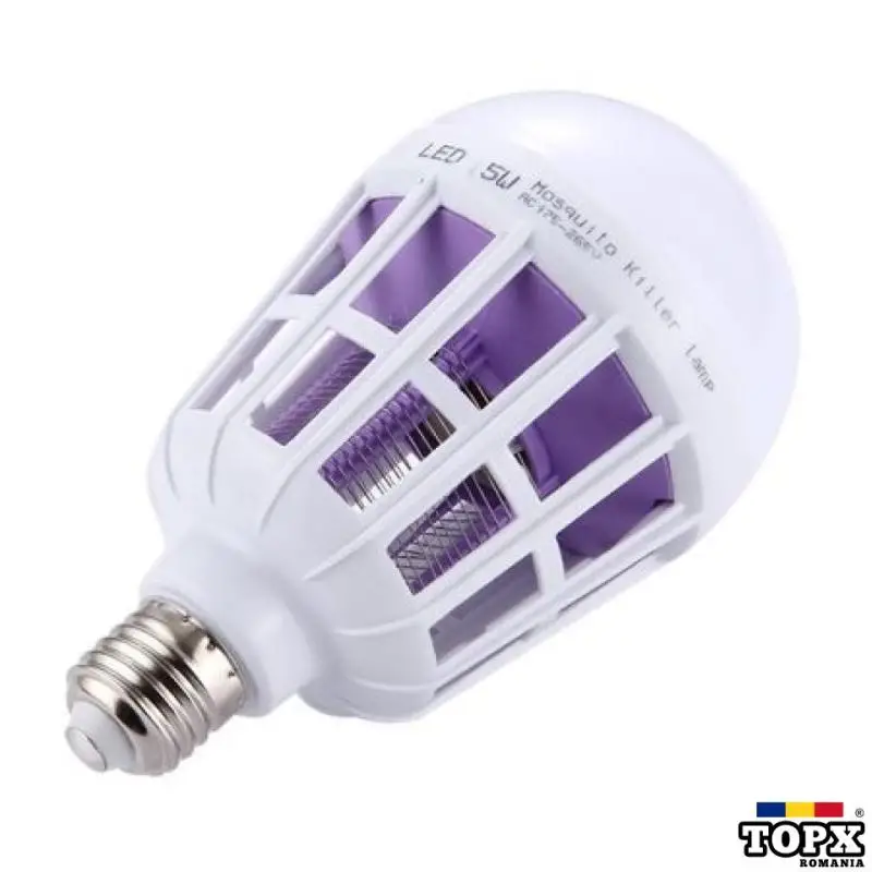 Set 2 Becuri LED Anti Insecte cu lumina alba naturala puternica 15W