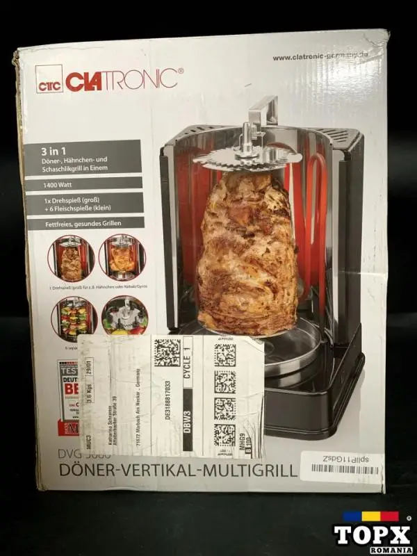 Grill electric Clatronic DVG 3686 pentru Kebab Hard
