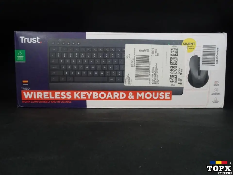 Kit Tastatura si Mouse Trust Trezo  wireless  Gri/Negru