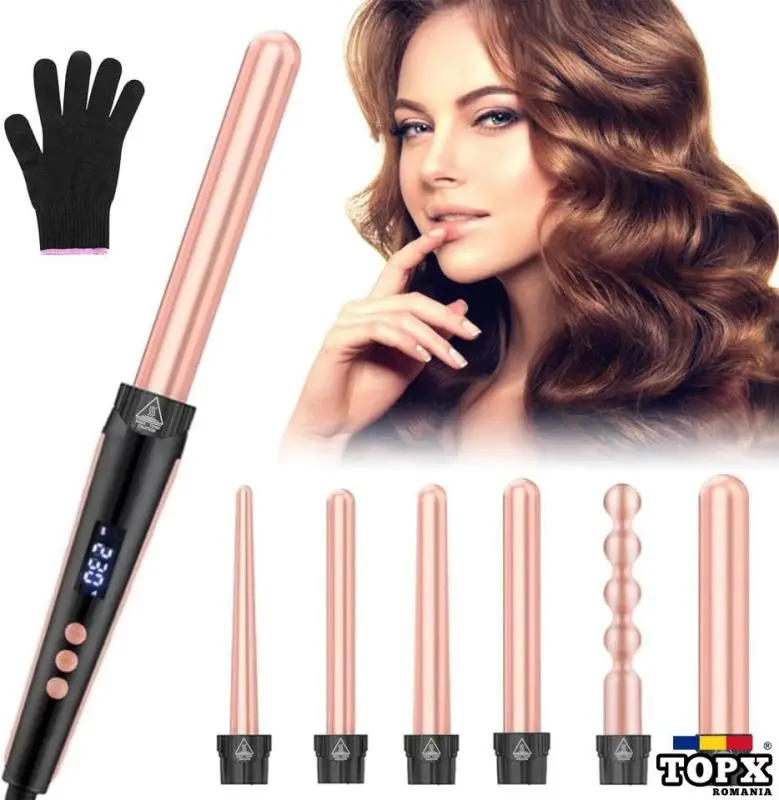 Fier de ondulat LCD 6 în 1