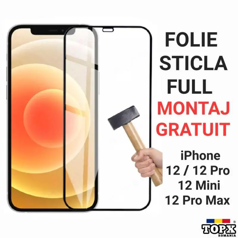 Folie Sticla Full iPhone 12 . Mini . Pro . Pro Max