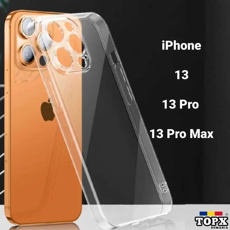 Husa Slim iPhone 13 Pro . Protectie Camera . Silicon Transparent