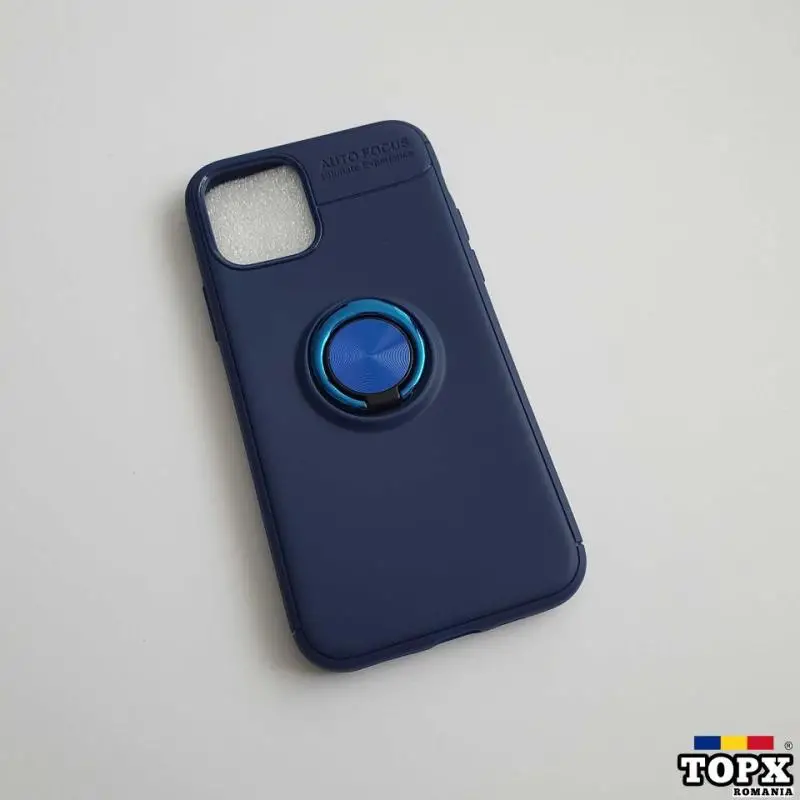 Husa silicon albastru cu inel / i-ring - iphone 11 Pro