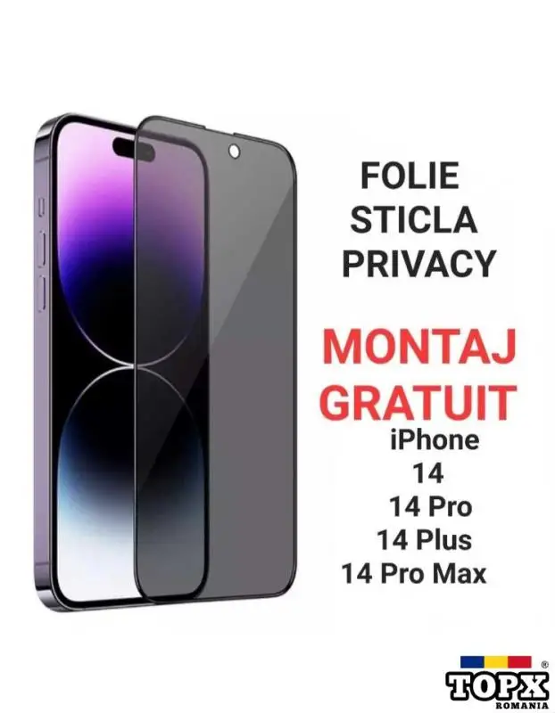 Folie de Sticla Privacy Full iPhone 14 / 14 Pro