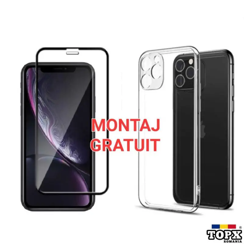 Set iphone 11 / 11 Pro Max - Husa Protectie Camera + Folie Sticla Full