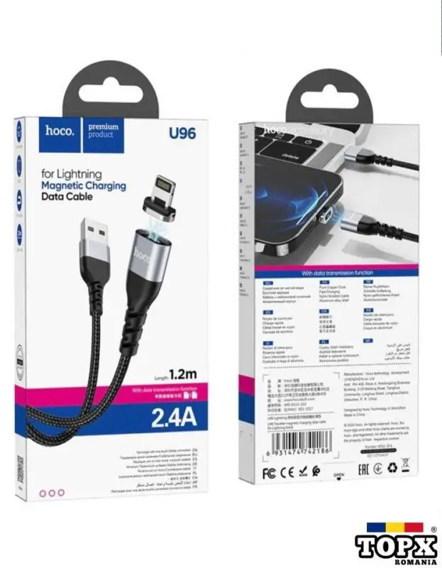 Cablu Hoco U96 Magnetic USB la Lighting incarcare / date iphone