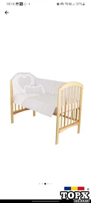 Lenjerie cu baldachin  6 piese  inimioara bluemarin  120x60 cm