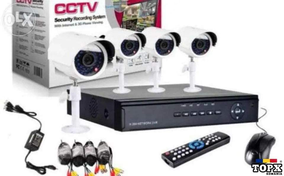 SISTEM SUPRAVEGHERE CAMERE CCTV kit dvr 4 camere interior/exterior