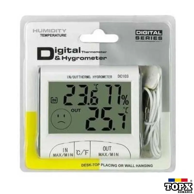 Statie Meteo Interior si Exterior DC103 Termometru Hidrometru Senzor