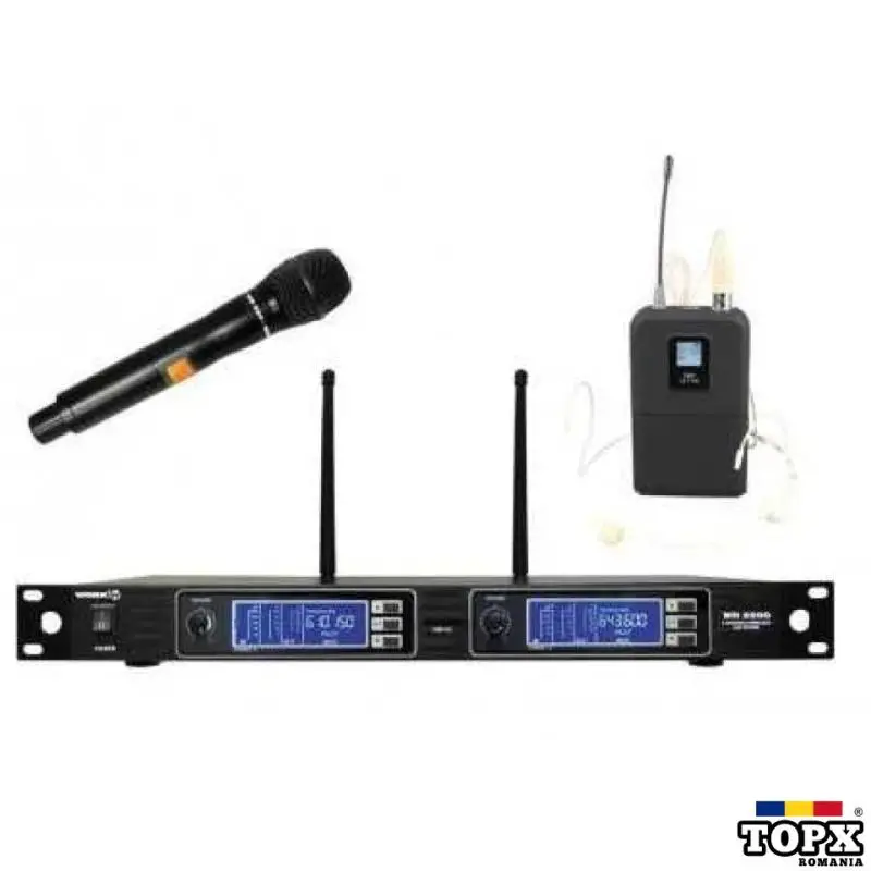 Set Microfon Wireless + Lavaliera Display LCD WVNGR WG-8833